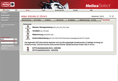 Helios KWL ErP Select