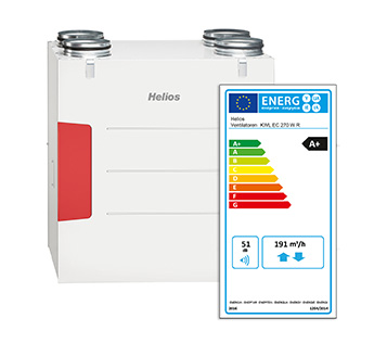 KWL EC 270 W Effizienzlabel